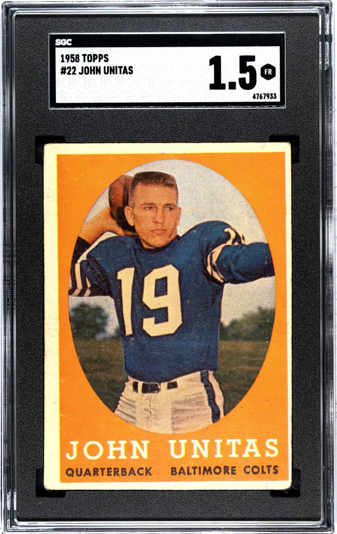 John Unitas 1958 Topps #22 SGC 1.5 (1 of 2)