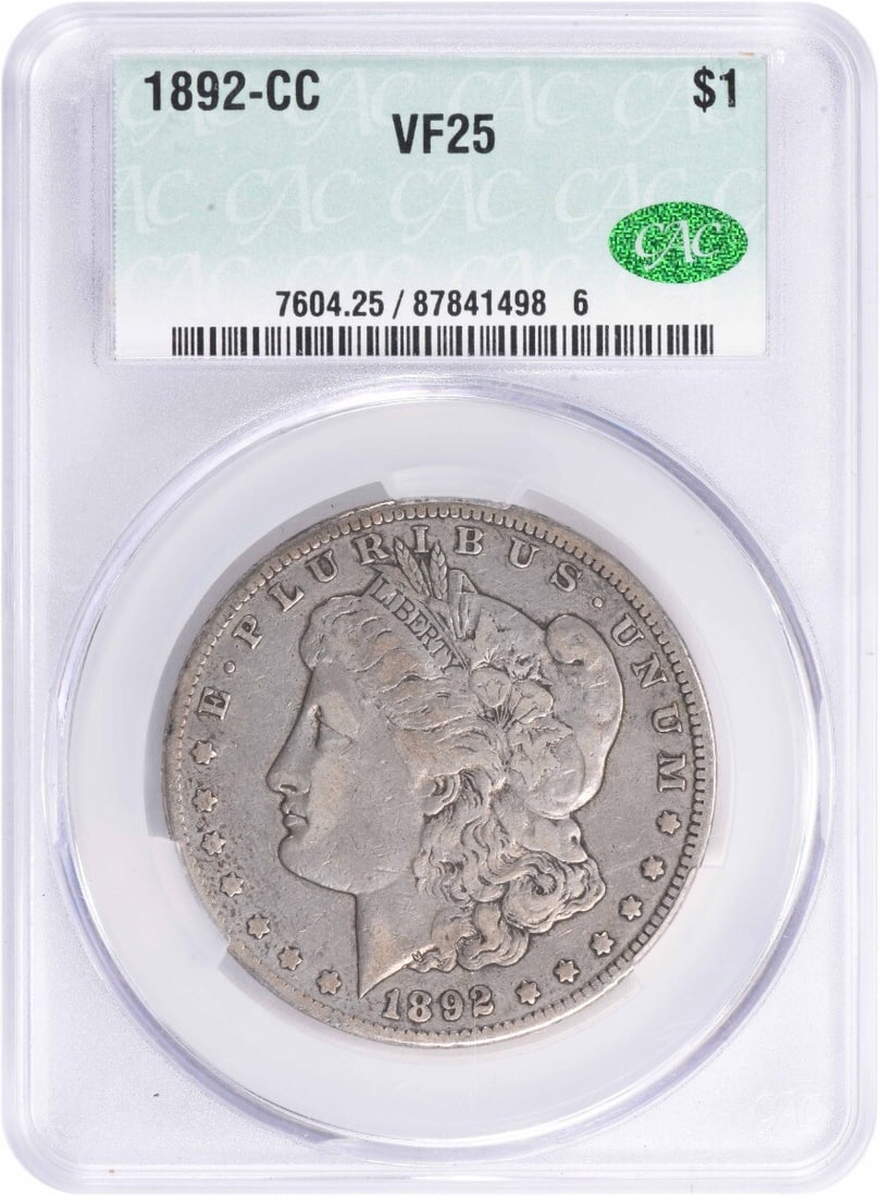 1892-CC Morgan Silver Dollar VF25 CACG (1 of 1)
