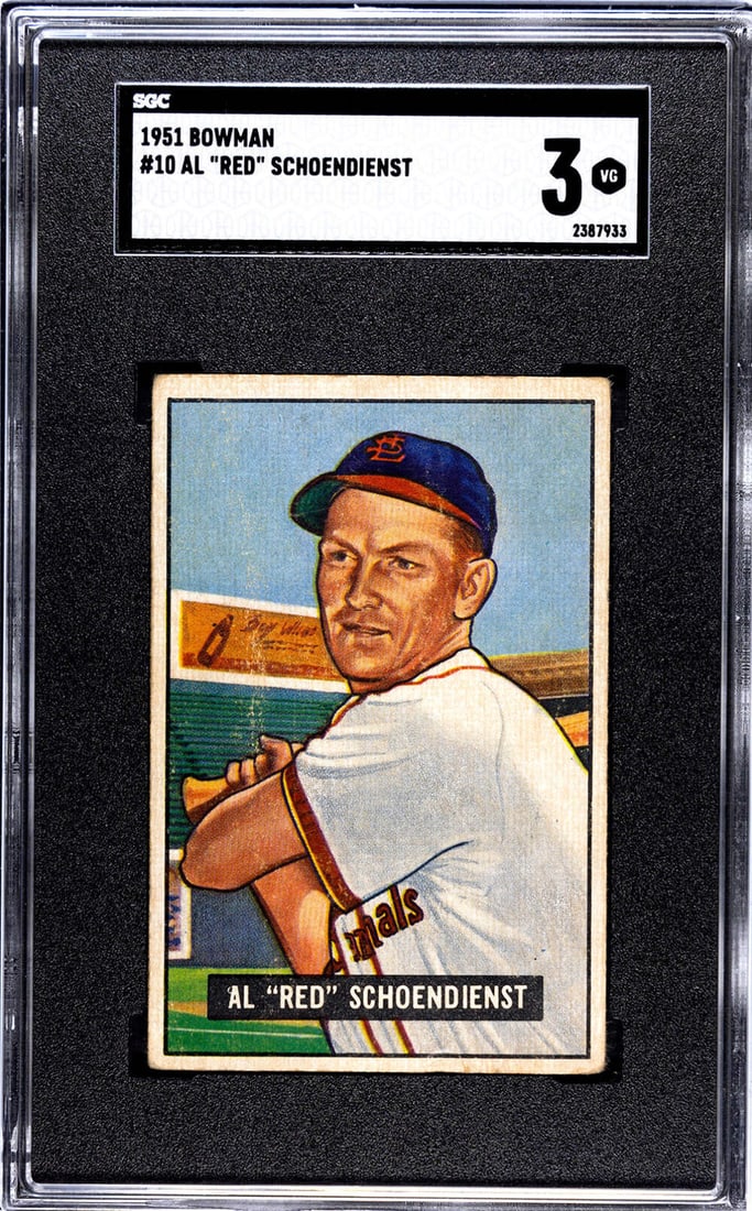 Red Schoendienst 1951 Bowman Card #10 SGC 3 (1 of 2)