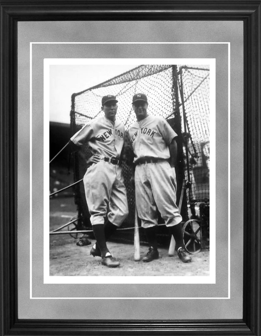 Bill Dickey and Lou Gehrig Framed 11x14 Original Black and White Brearley Collecti (1 of 1)