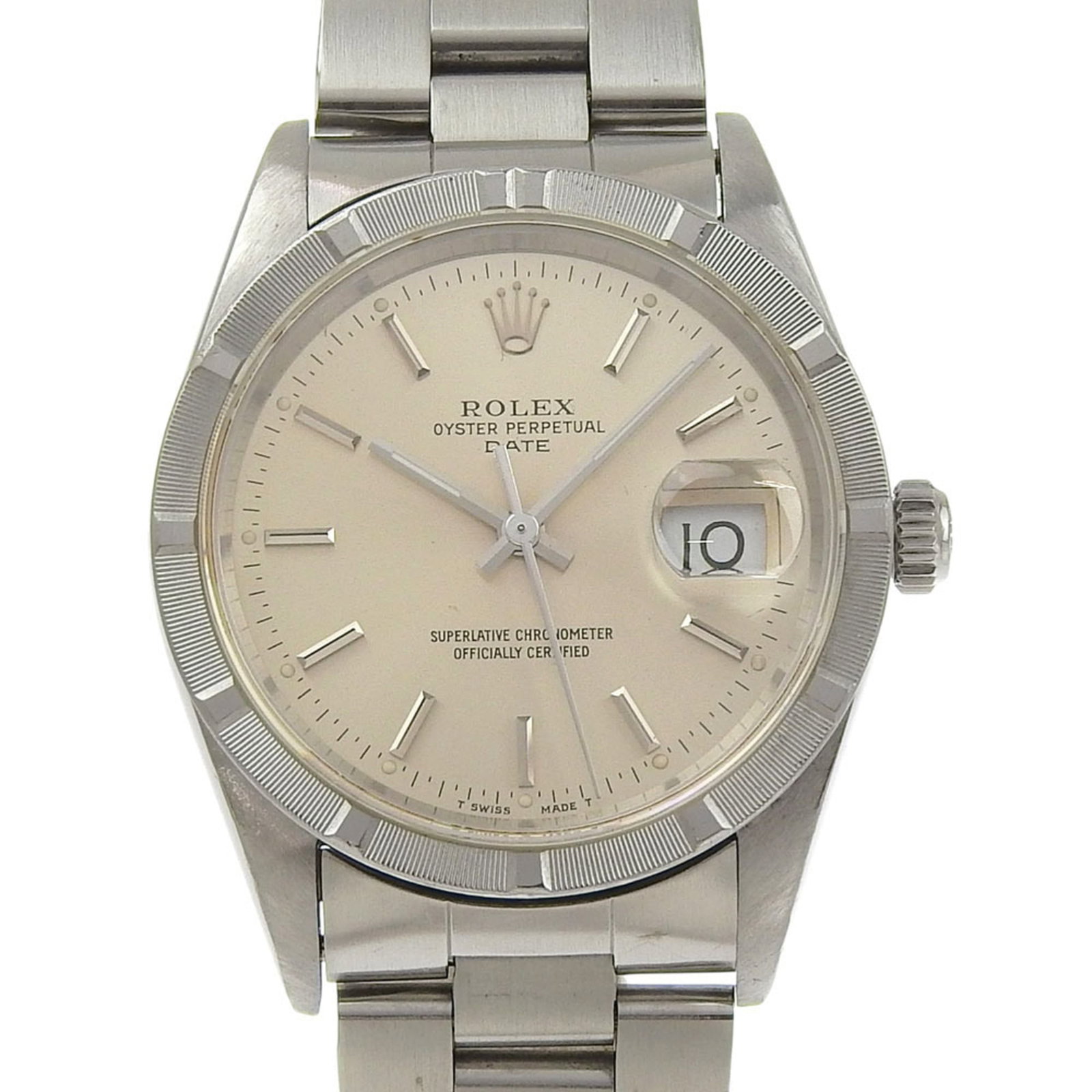 Rolex is a wristwatch: Rolex is a wristwatch A pre-owned Rolex wristwatch, boasting a sleek 34mm stainless steel case and band, perfect for the discerning gentleman who values timeless elegance. With its silver dial and dur