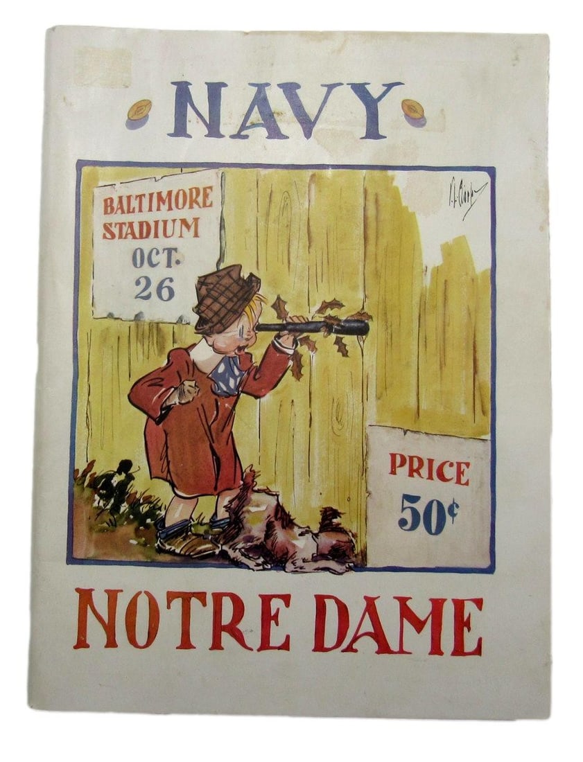 Navy vintage football game program from October 6, 1935 vs Notre Dame (1 of 5)