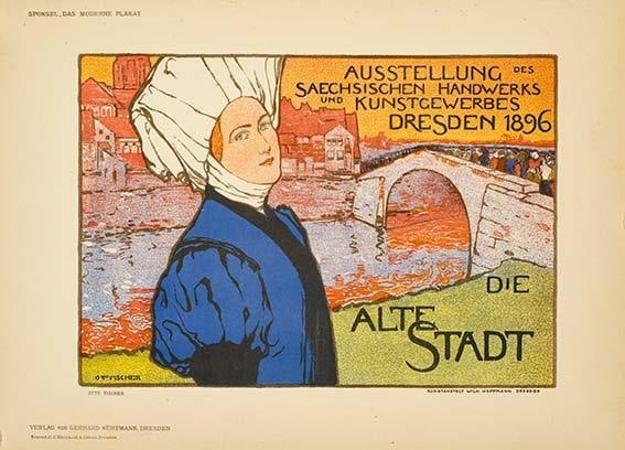 Die Alte Stadt By Fischer Das Moderne Plakat 1897 Original Stone Lithograph (1 of 1)