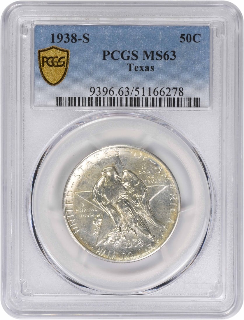 Texas Commemorative Silver Half Dollar 1938-S MS63 PCGS (1 of 1)