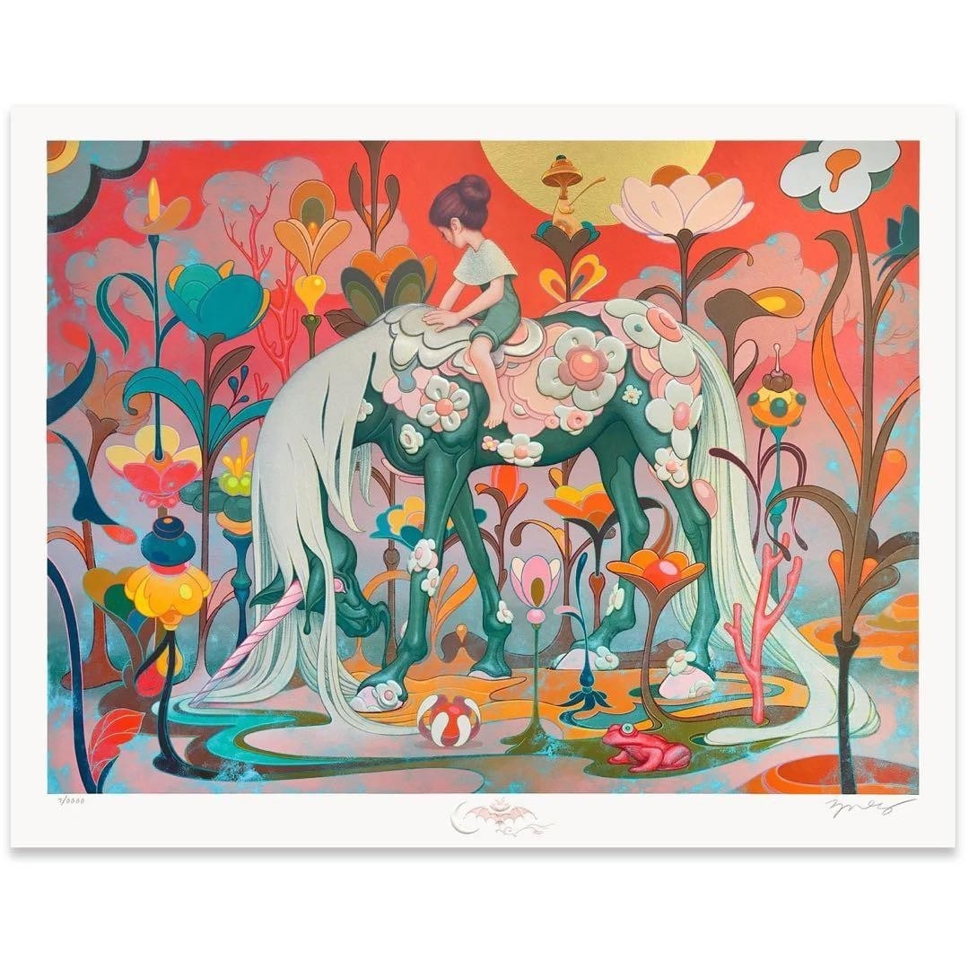 James Jean Traveler Limited Edition Signed Print 2016 Contemporary Art Framed: James Jean Traveler Limited Edition Signed Print 2016 Contemporary Art Framed Experience the vibrant world of James Jean, renowned for his captivating blend of fantasy and reality, in this stunning