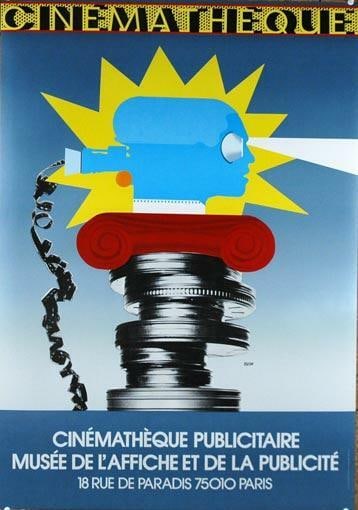 Museum of the poster by Razzia 1982: Museum of the poster by Razzia 1982 Experience the iconic Art Deco style of Razzia's 1981 poster, 'CINEMA', which has been showcased in a prestigious museum exhibition. This stunning piece, measuring