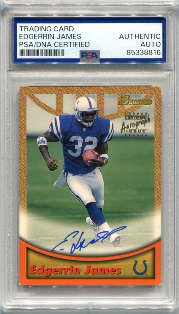 Edgerrin James 1999 Topps Bowman #A3 PSA Auto Auth (1 of 2)