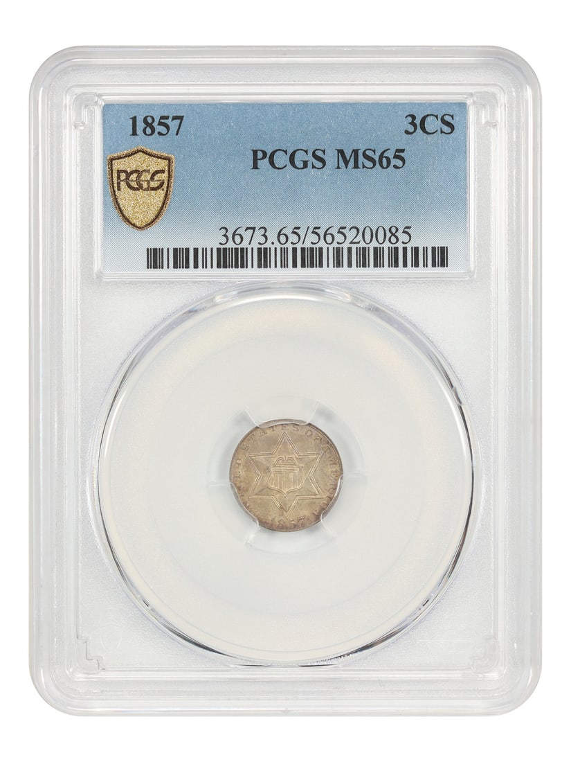 1857 3CS PCGS MS65 - Three Cent Silver (1 of 4)