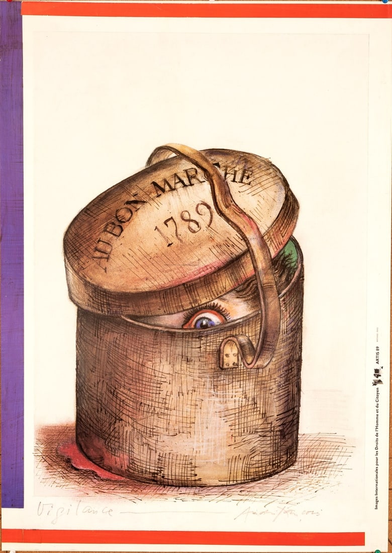 Andre Francois 1989 Poster Droits De Lhomme Vigilance Artis 89 Human Rights (1 of 3)