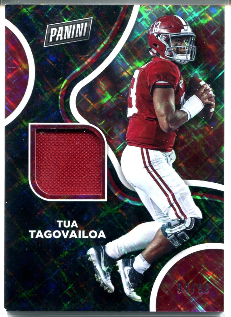 Tua Tagovailoa 2020 Panini Player Jersey Card is a Rookie. (1 of 2)