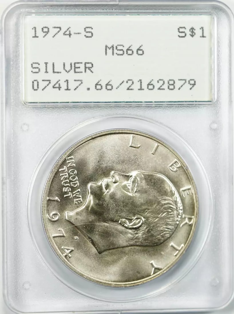 1974 S EISENHOWER IKE DOLLAR S$1 SILVER PCGS CERTIFIED MS 66 MINT UNC (879) (1 of 4)