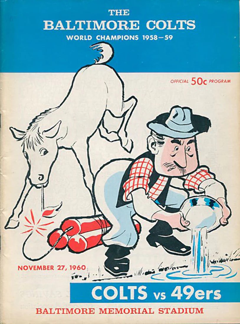 1960 Baltimore Colts vs San Francisco 49ers November 27, 1960 Official Program (1 of 1)