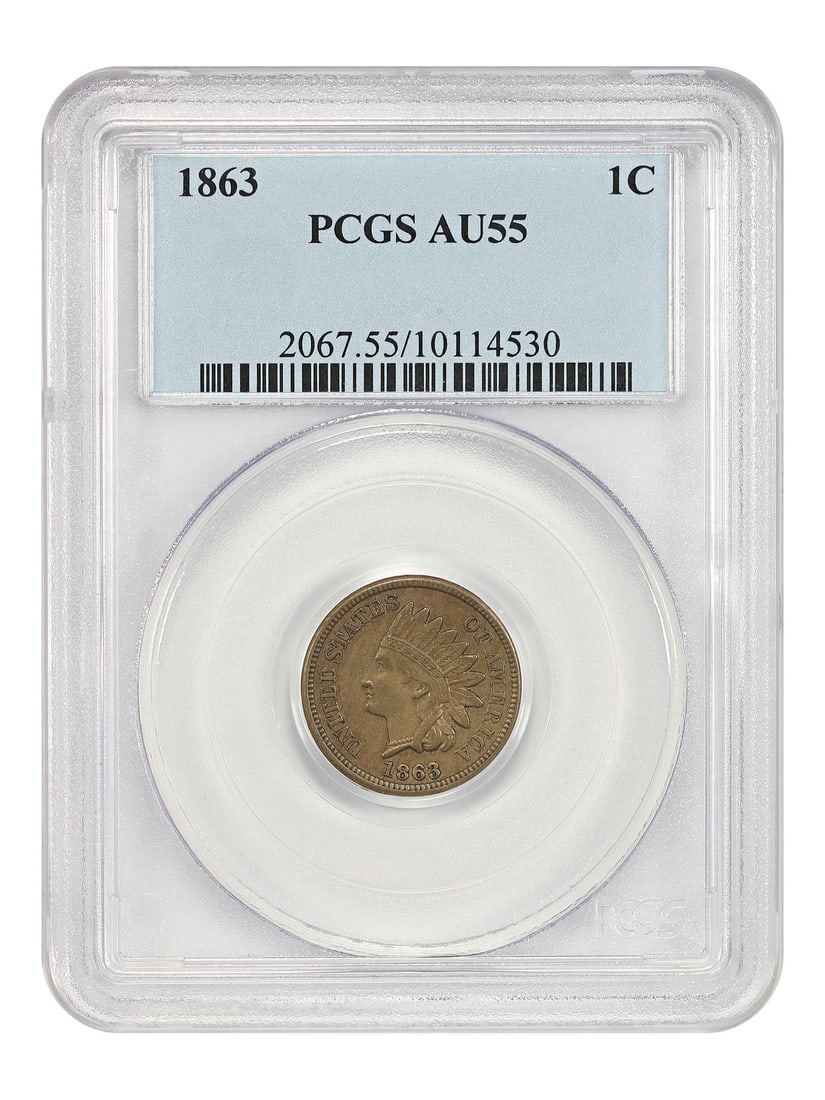 1863 1C PCGS AU55 - Indian Cent - Popular Copper-Nickel Cent (1 of 4)