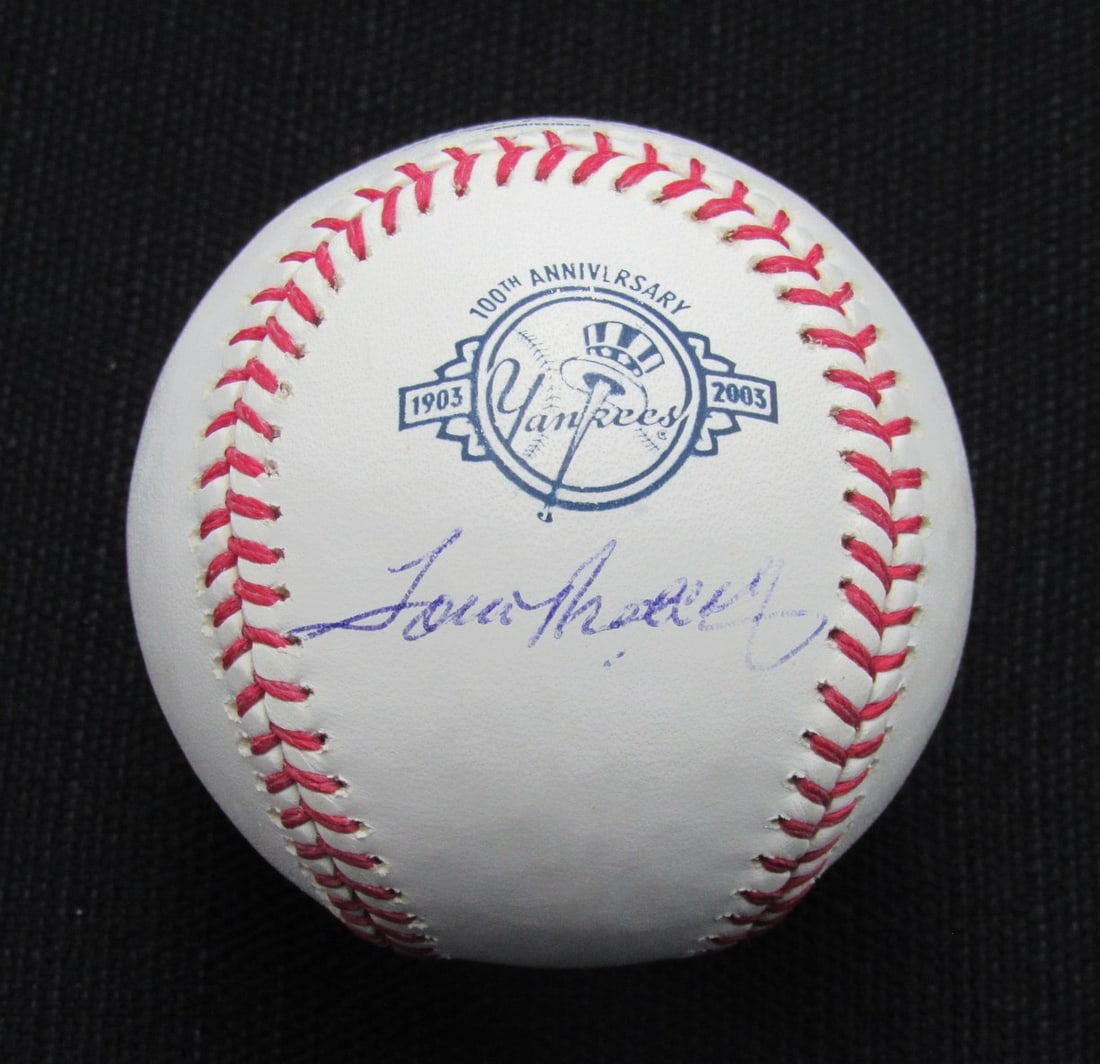 Tom Metcalf Signed/ Auto Yankees 100th OML Baseball JSA 186912 (1 of 2)