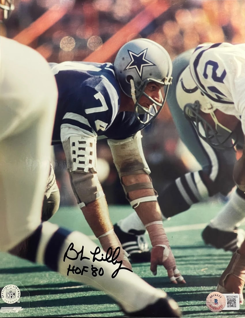 Bob Lilly Autographed 8x10 Football Photo (Beckett) (1 of 1)