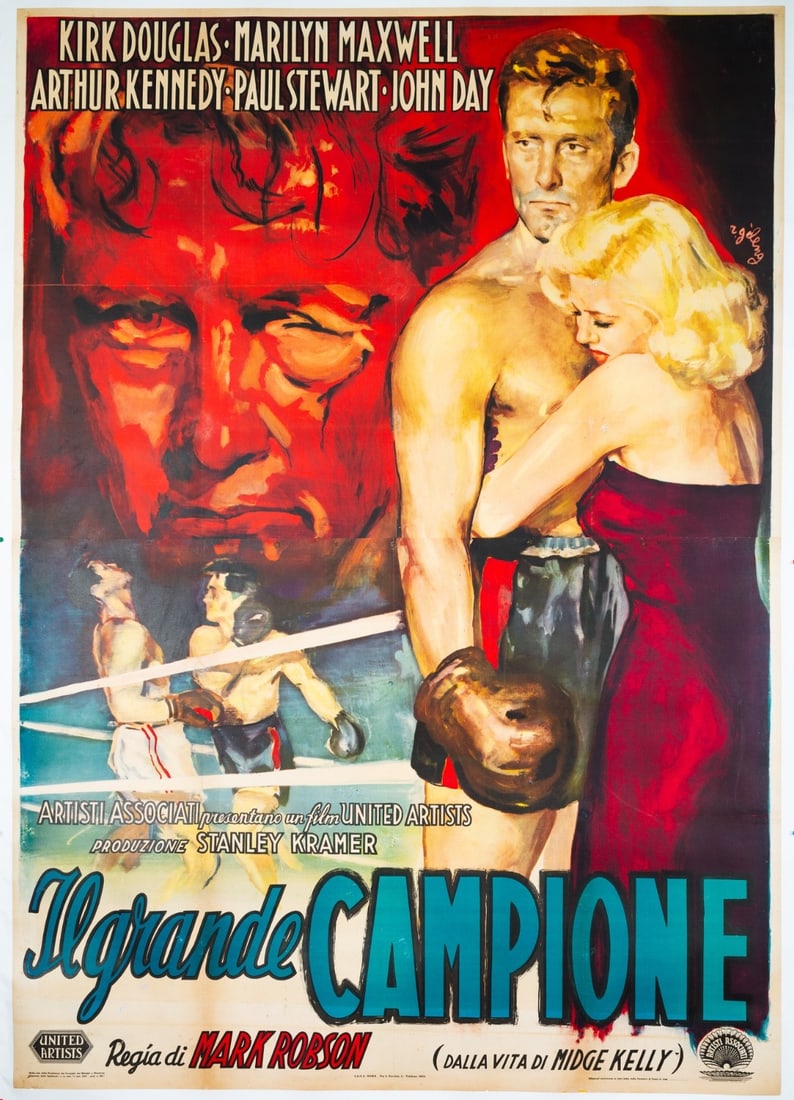 Il Grande Campione - The Champion With Kirk Douglas Artwork Rinaldo Geleng 1949 (1 of 3)