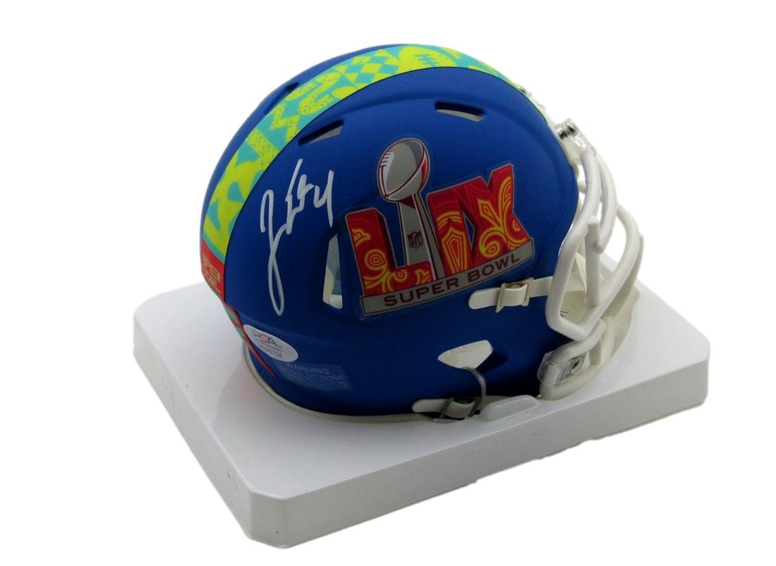 Jake Elliott Signed/ Auto Blue Super Bowl LIX Mini Helmet Eagles PSA 192765 (1 of 3)