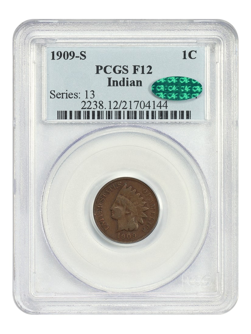 1909-S 1C Indian PCGS/ CAC Fine 12 - Indian Cent - Key Date (1 of 4)