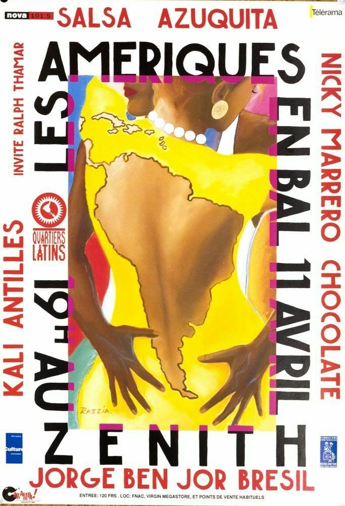 Bal Les Ameriques By Razzia Large Vintage Poster 1995 Rare 1St Printing Small (1 of 1)