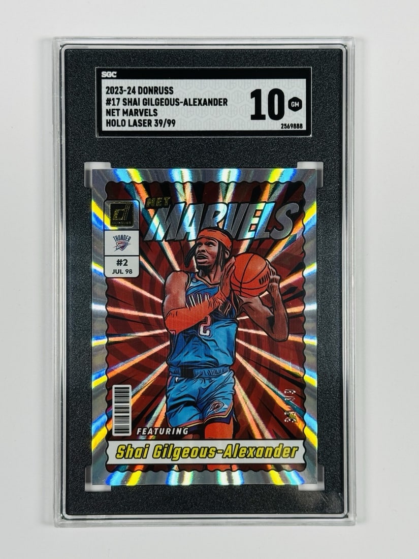 2023-24 DONRUSS SHAI GILGEOUS-ALEXANDER #17 NET MARVELS HOLO LASER/ 99 SGC 10 (1 of 2)