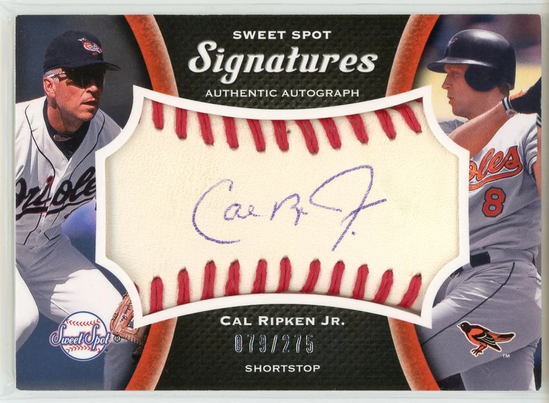 Cal Ripken Jr. Autographed 2008 Upper Deck Sweet Spot Signatures Card #S-CR (1 of 2)