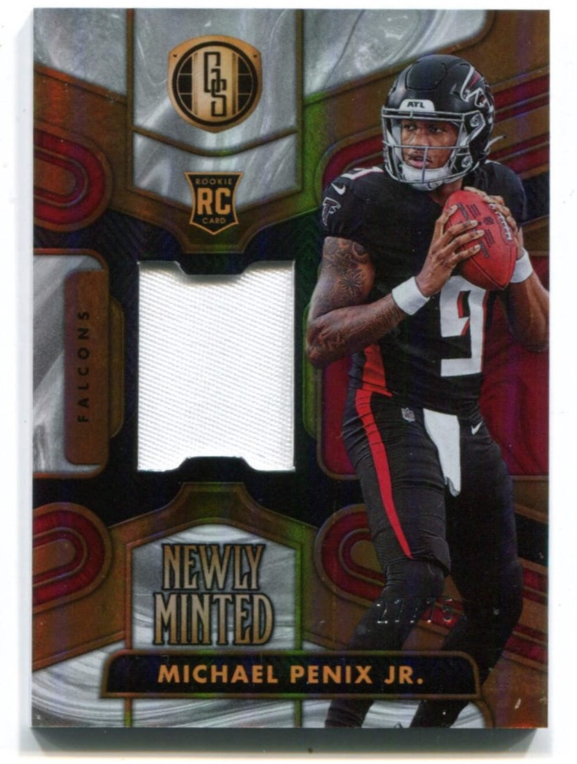 Michael Penix Jr. is a 2024 Panini Gold Standard Minted Patch Card #NMMMPJ/ 75 (1 of 2)