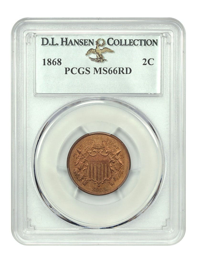 PCGS MS66RD D.L. Hansen ex: 1868 2C (1 of 4)