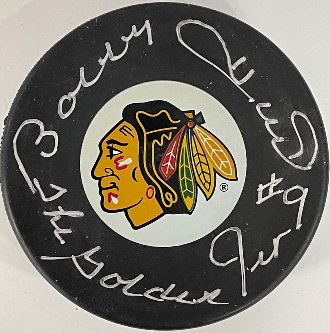 Bobby Hull Autographed Official Chicago Blackhawks Puck (1 of 2)