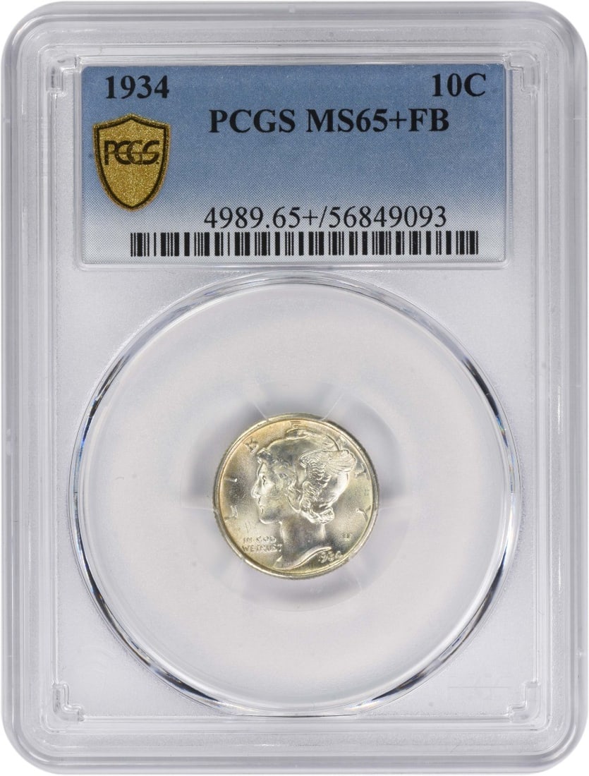1934 Mercury Silver Dime MS65+FB PCGS (1 of 1)
