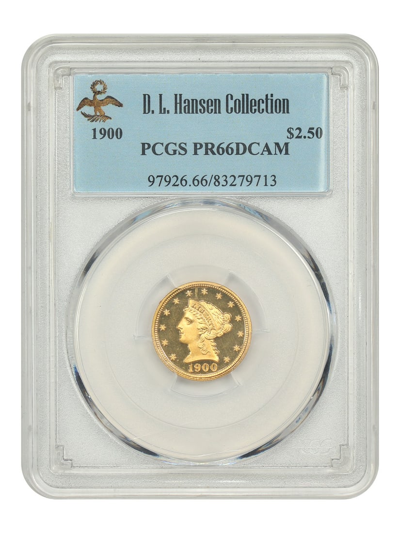 1900 $2.50 PCGS PR66DCAM ex: D.L. Hansen - Liberty Head $2.5: 1900 $2.50 PCGS PR66DCAM ex: D.L. Hansen - Liberty Head $2.5 Exceptional 1900 2 50 Hansen Liberty available for auction. Review complete item specifications below for detailed information. Item Specif