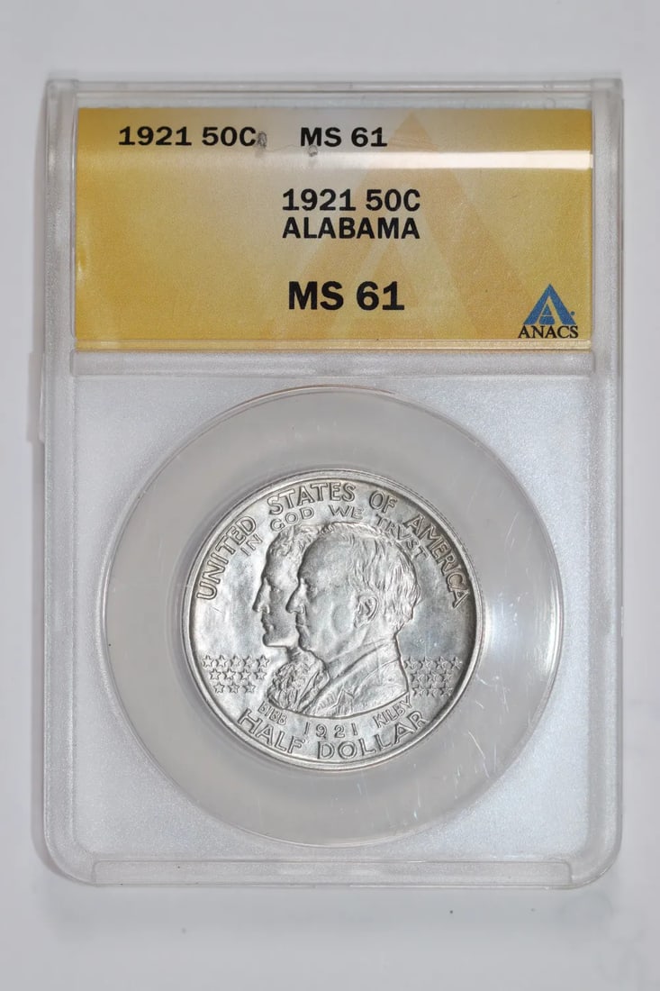 1921 ALABAMA COMMEMORATIVE HALF DOLLAR ANACS MS61 (1 of 2)