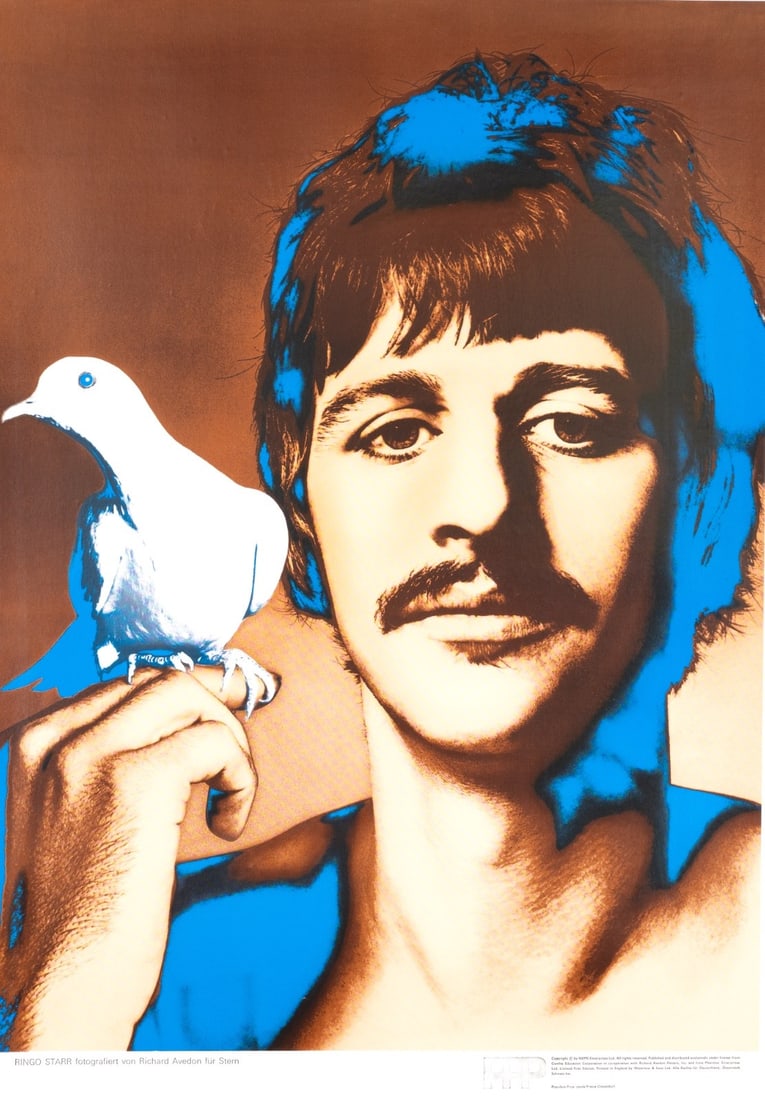Ringo Starr by Richard Avedon Beatles poster on linen from 1967 printing. (1 of 8)