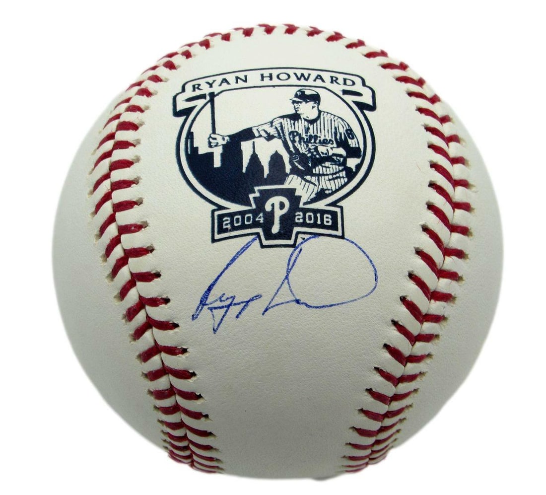 Ryan Howard Phillies Signed Commem. OML Baseball with Logo in Case JSA 165760 (1 of 4)