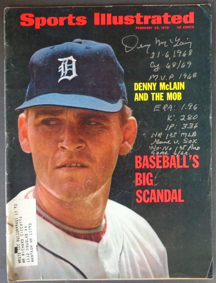 Denny McLain Signed/ Insc 2/ 23/ 1970 Sports Illustrated Magazine Tigers JSA 188417 (1 of 2)