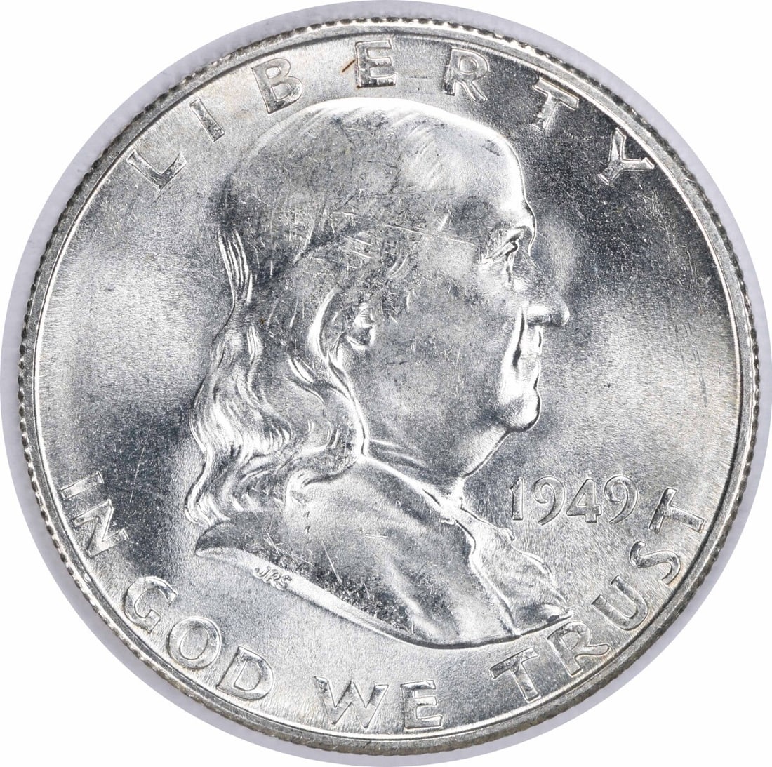 Franklin Silver Half Dollar is a Choice BU from 1949-S (1 of 2)