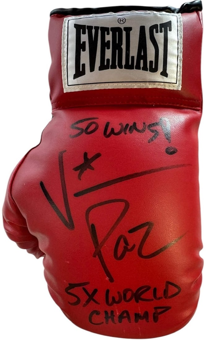 Vinny Pazienza Autographed Red Everlast Left Boxing Glove (1 of 4)