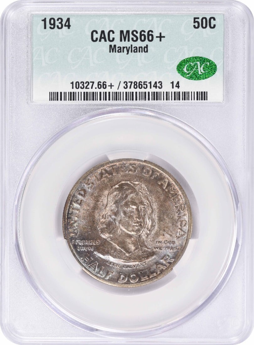 Maryland Commemorative Silver Half Dollar 1934 MS66+ CACG (1 of 3)