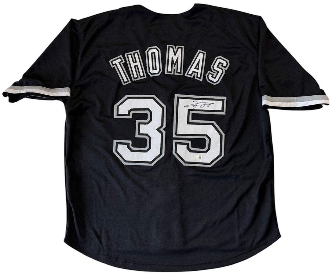 Frank Thomas Autographed White Sox Custom Jersey (JSA Witness) (1 of 3)