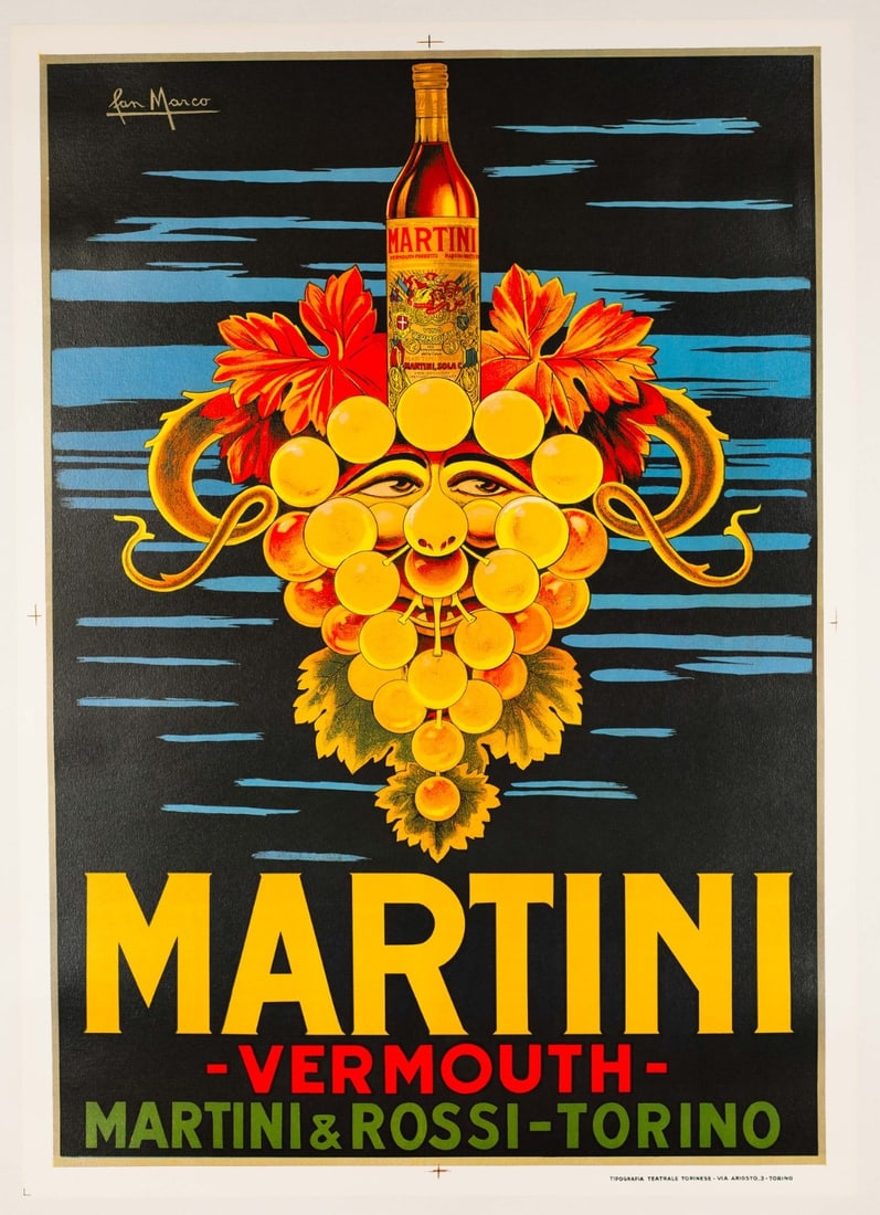 Martini & Rossi Vermouth By Marco 1960S Italian Vintage Poster (1 of 3)