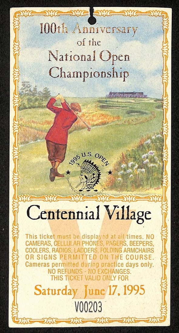 6/ 17/ 1995 U.S. Open Ticket PGA Tiger Woods Debut 201701 (1 of 6)