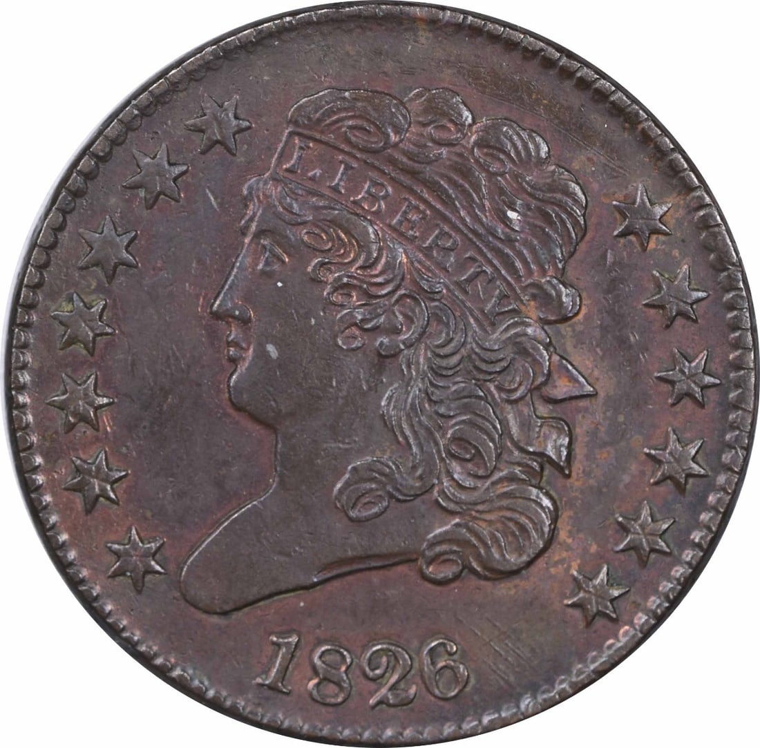 1826 Half Cent AU Slider Uncertified (1 of 2)