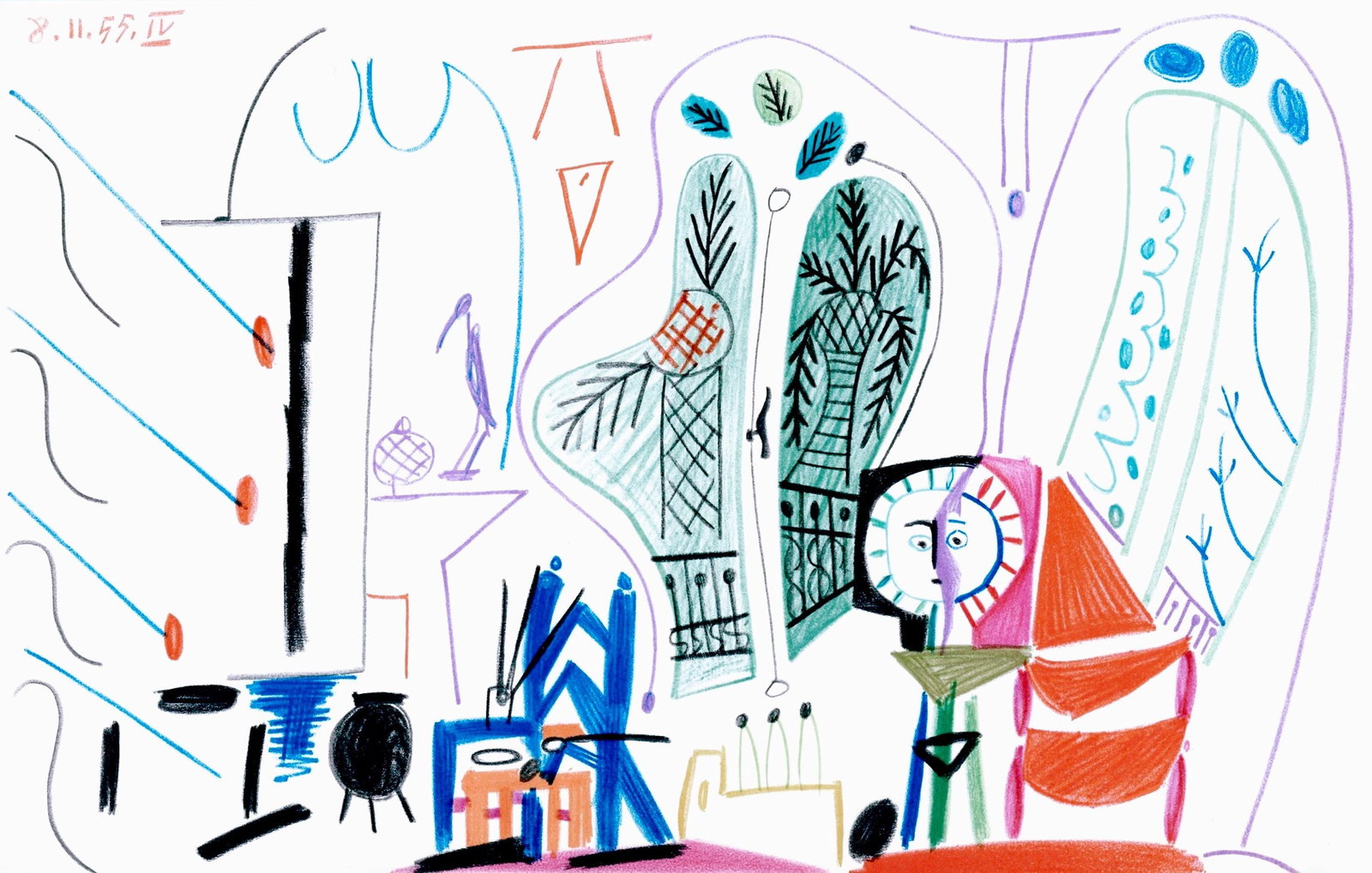 Pablo Picasso composition is a collotype from Cramer 101 and Carnet de la Californie. (1 of 6)