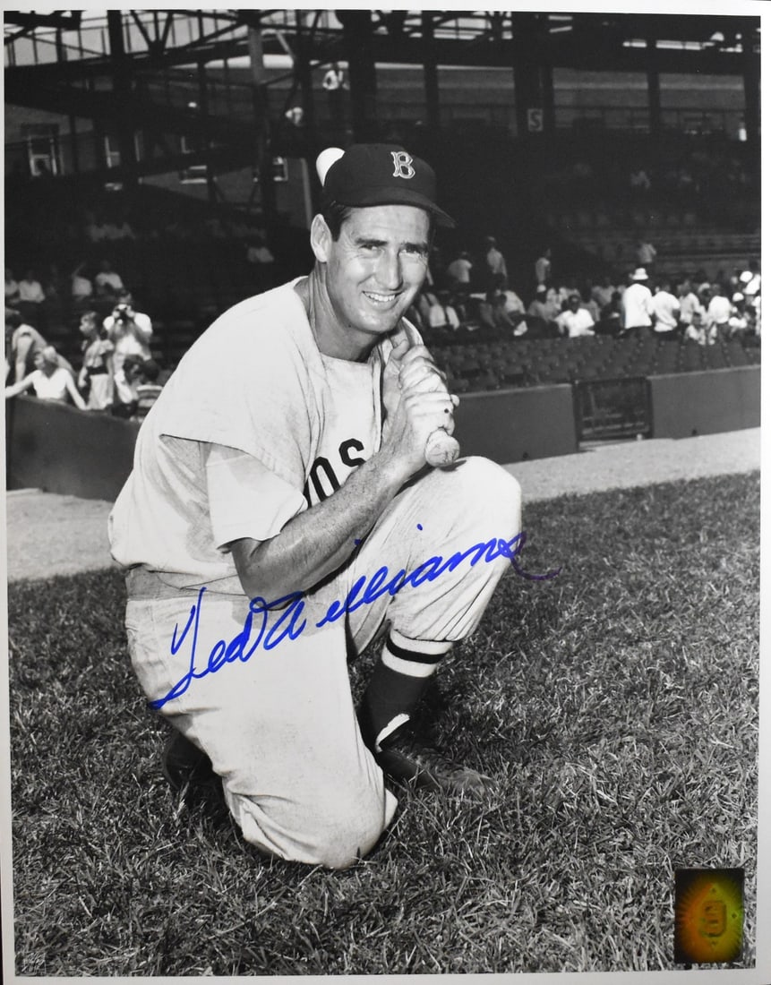 Ted Williams HOF Signed 11x14 Photo Boston Red Sox Green Diamond Hologram 205198 (1 of 3)