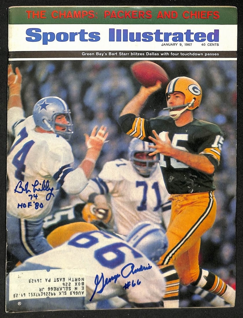 Bob Lilly HOF & George Andrie Signed 1967 Sports Illustrated PSA/ DNA (1 of 2)