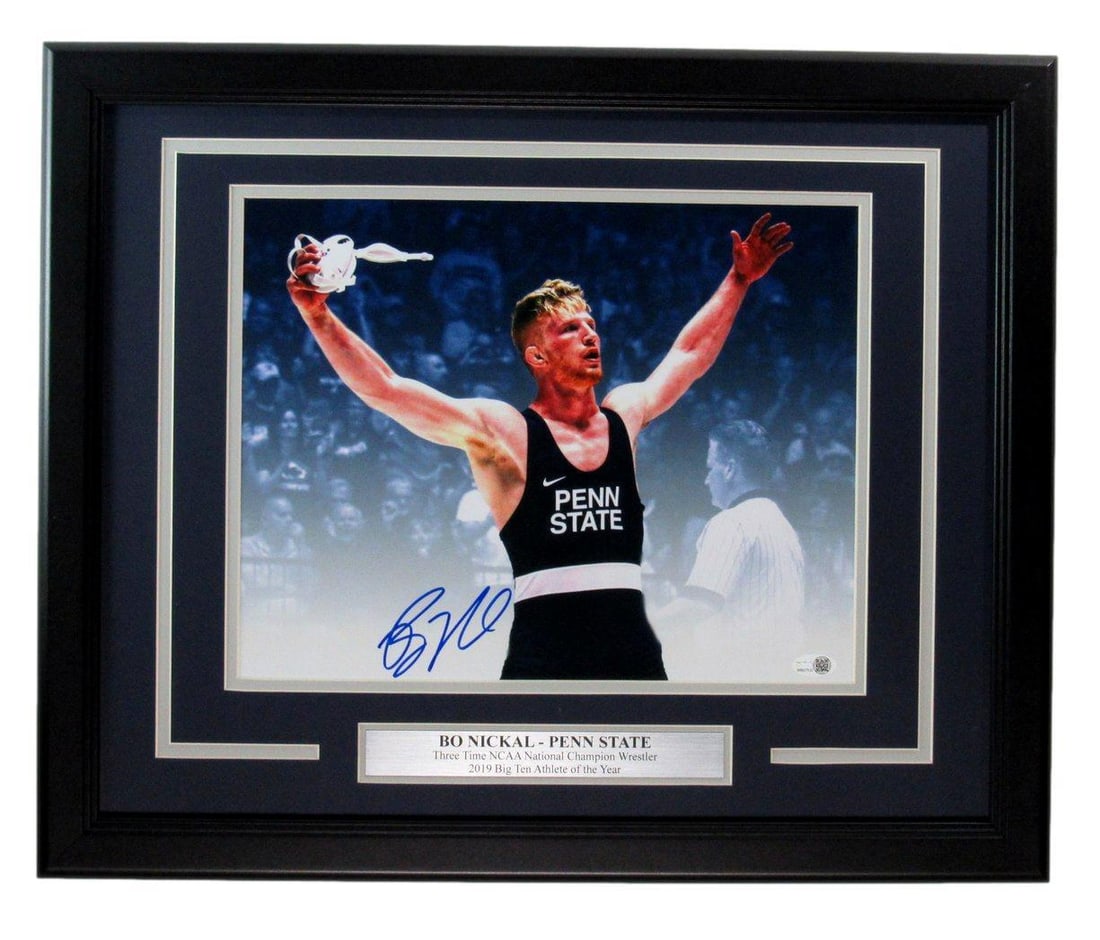 Penn State Wrestler Bo Nickal Signed Framed Photo Auto 11x14 JSA (1 of 4)