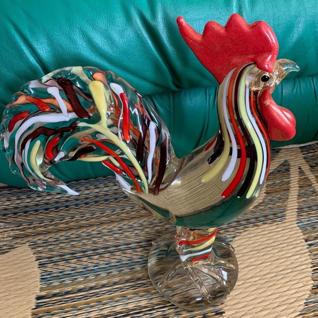 Nice Murano Glass salviati venice Rooster Figurine 13.4in Signed Collectible (1 of 8)