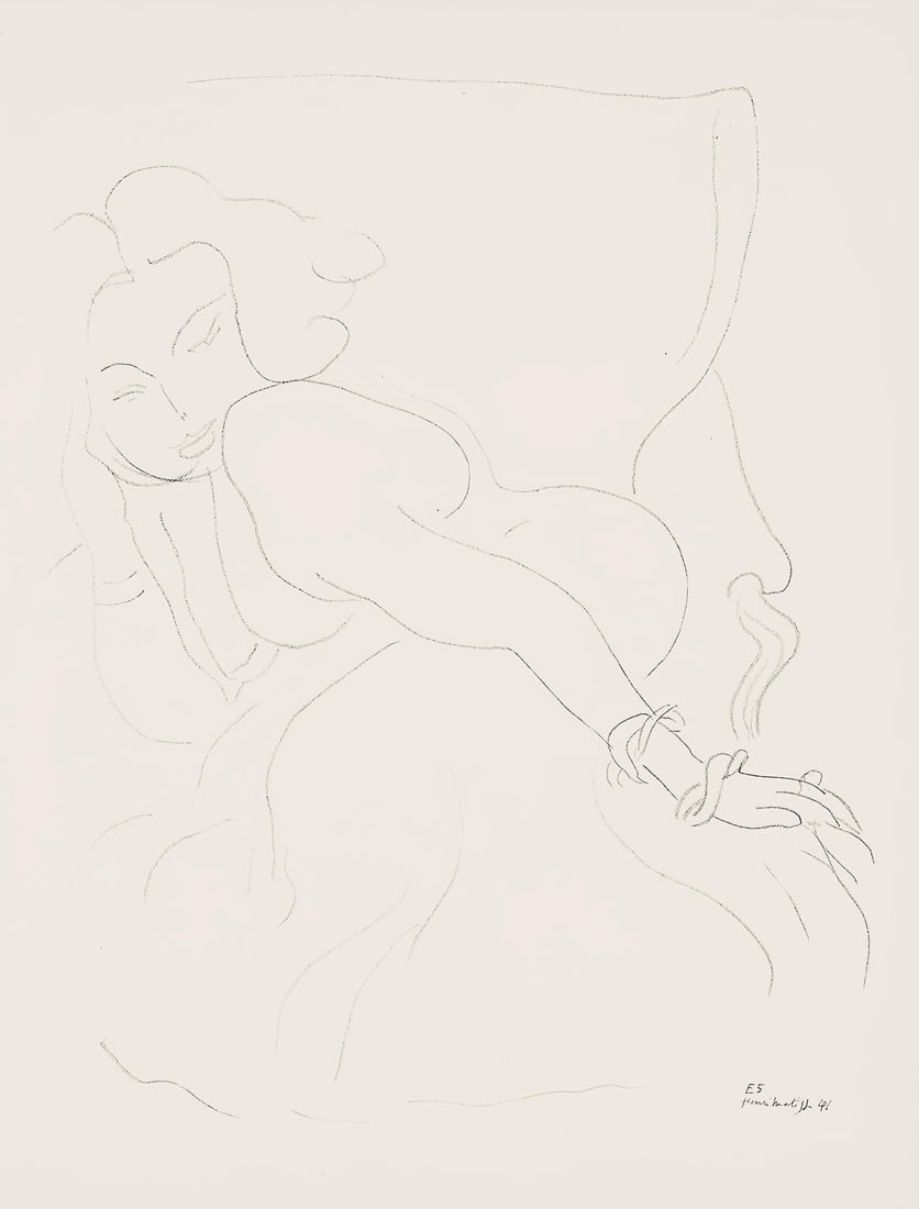 Henri Matisse, Srie E, var. 5 (Duthuit 9), Henri Matisse, Dessins, Thmes et variations, Lithograph: Henri Matisse, Srie E, var. 5 (Duthuit 9), Henri Matisse, Dessins, Thmes et variations, Lithograph Experience the vibrant artistry of Henri Matisse with this exquisite lithograph from his iconic serie