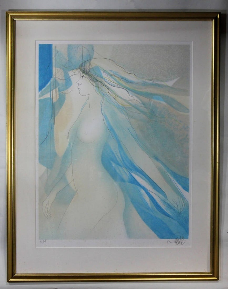 French signed nude lithograph modern art framed by Jean-Baptiste Valadie: French signed nude lithograph modern art framed by Jean-Baptiste Valadie A stunning modernist nude lithograph by French artist Jean-Baptiste Valadie, signed and framed to perfection. This beautiful pi