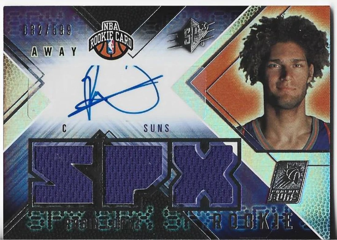 Robin Lopez 2008 Upper Deck Autographed Rookie Relic Card 82/ 599 #158 (1 of 2)