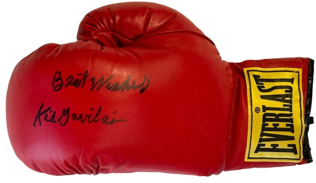 Kid Gaviln Autographed Red Everlast Right Boxing Glove (JSA) (1 of 2)
